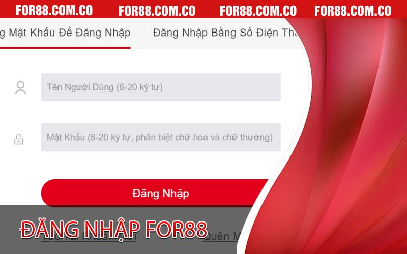 đăng nhập for88